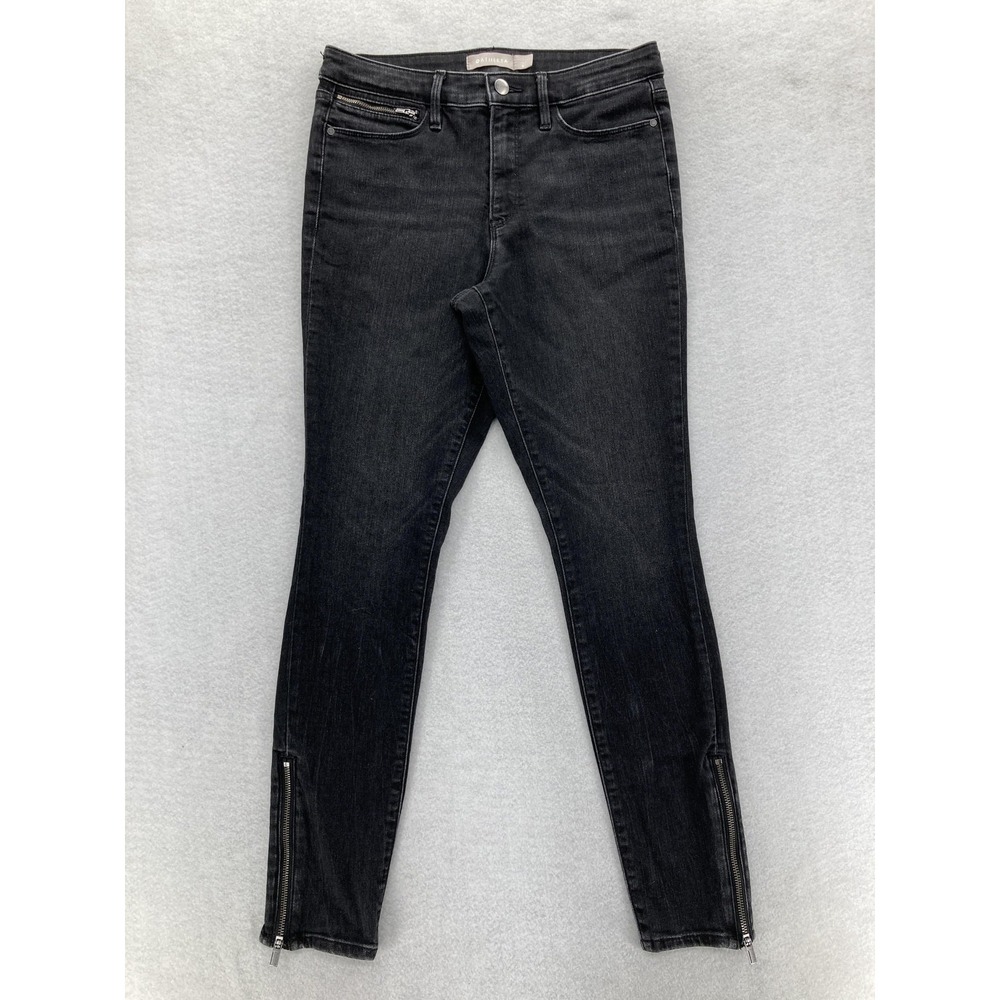 Athleta Jeans Womens 8 Black Sculptek Skinny Ankle Zip Stretch Denim Performance